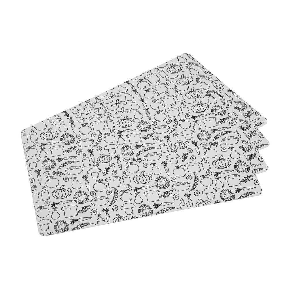 Doodle Print EVA Placemat Set of 4- Black