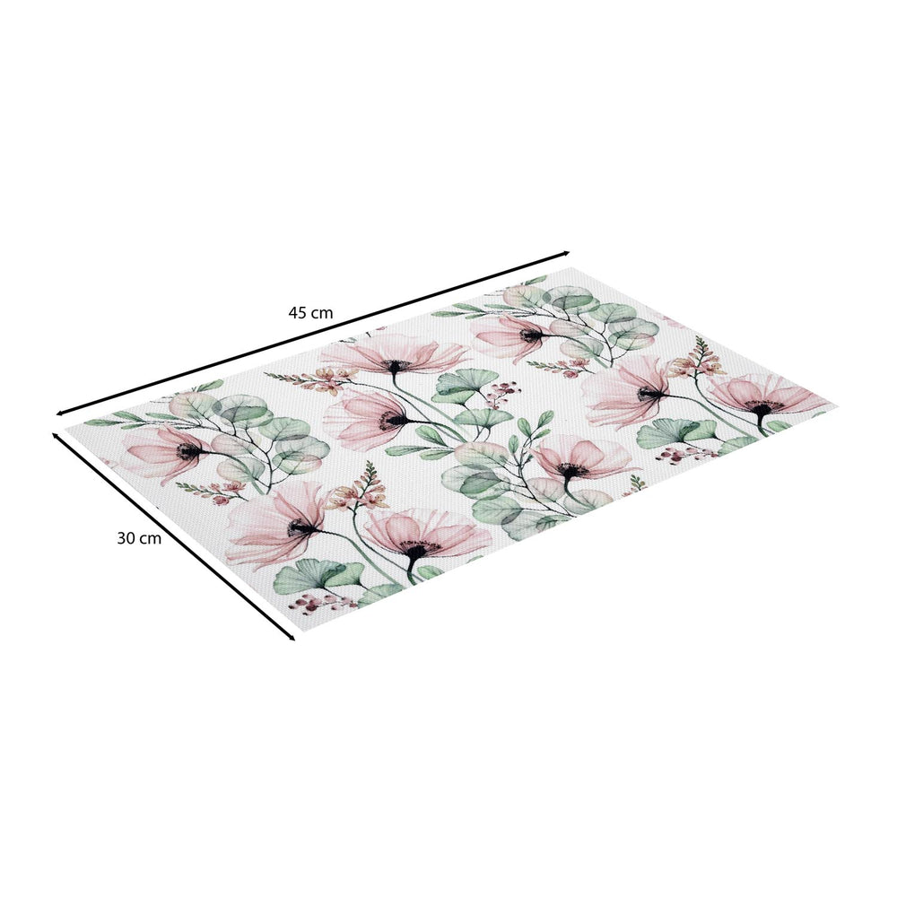 Floral PVC Placemat Set of 4- Pink