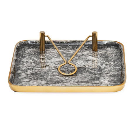 Metal Tissue Holder with Clip- Black & Gold