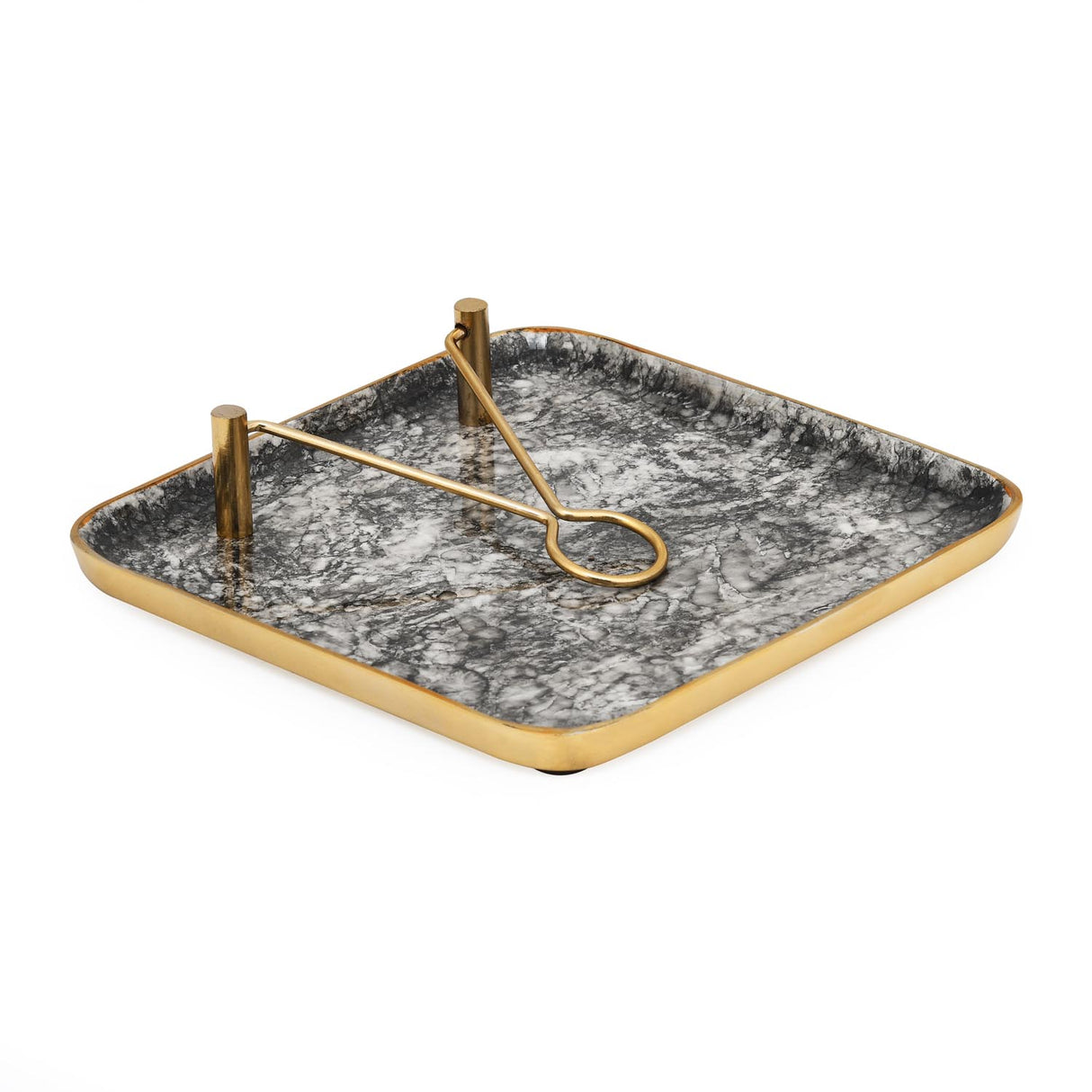 Metal Tissue Holder with Clip- Black & Gold