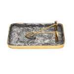 Metal Tissue Holder with Clip- Black & Gold