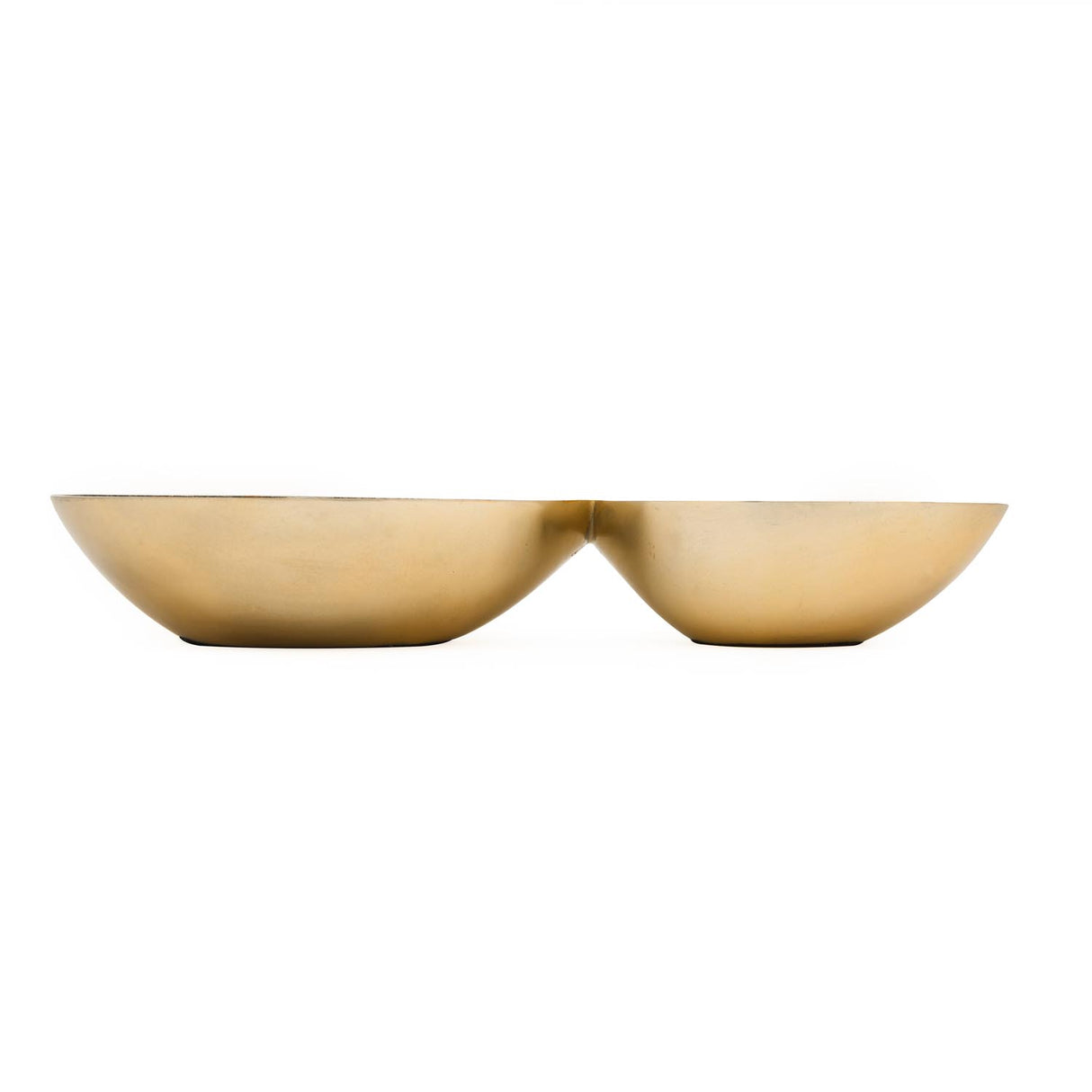 Two Compartments Oval Serving Platter- Black & Gold