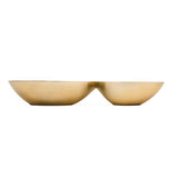 Two Compartments Oval Serving Platter- Black & Gold