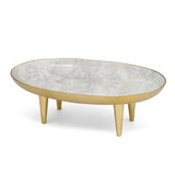 Oval Serving Plate with Legs- Small, White & Gold
