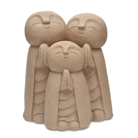 Trio Monks Polyresin Outdoor Showpiece- Sand
