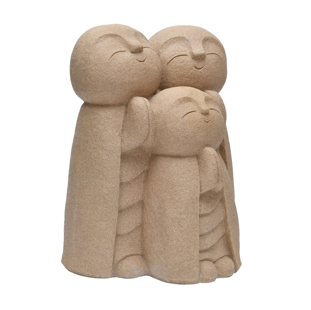 Trio Monks Polyresin Outdoor Showpiece- Sand