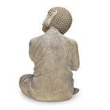 Buddha Resting On Knee Polyresin Outdoor Showpiece- Grey
