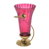 Swirl Lotus Tall Vase- Pink & Gold