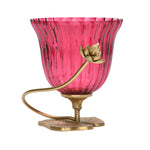 Hurricane Lotus Candle Holder- Pink & Gold