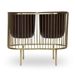 Two Pot Metal Planter- Gold & Brown
