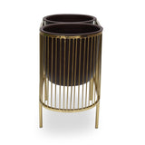 Two Pot Metal Planter- Gold & Brown