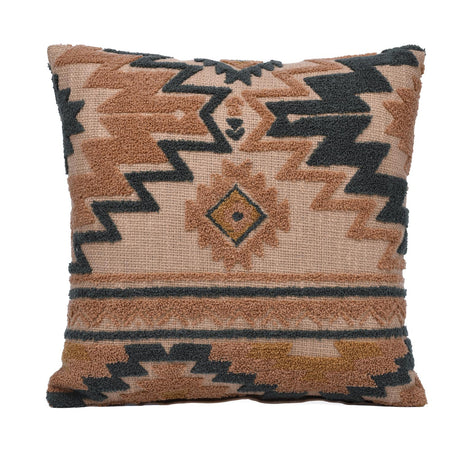 Nature Motif Embroidered 16" x 16" Cushion Cover- Multicolor