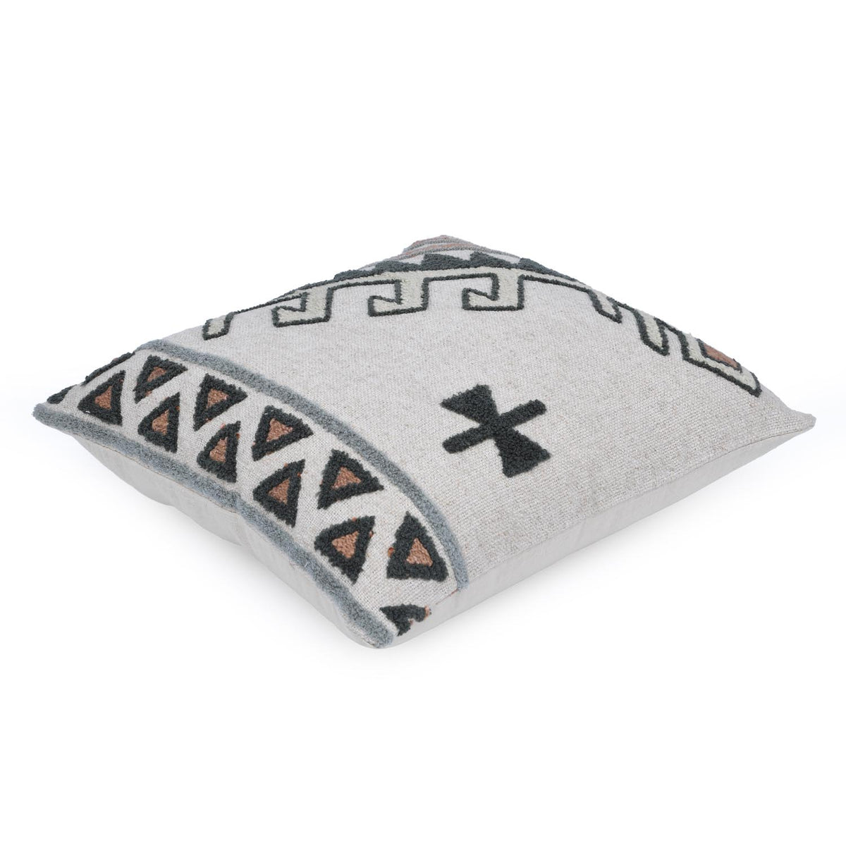 Organic Charm Embroidered 16" x 16" Cushion Cover- Multicolor