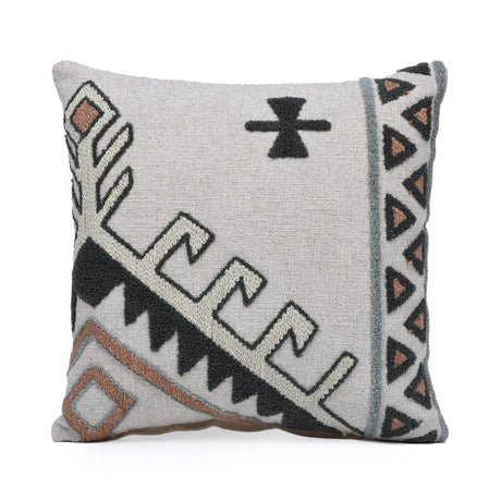 Organic Charm Embroidered 16" x 16" Cushion Cover- Multicolor