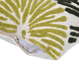 Botanical Embroidered 16" x 16" Cushion Cover- Green