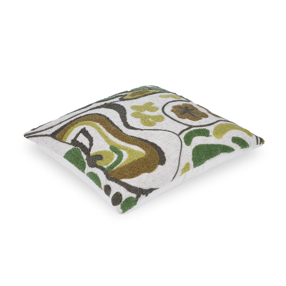 Garden Glow Embroidered 16" x 16" Cushion Cover- Green