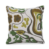 Garden Glow Embroidered 16" x 16" Cushion Cover- Green
