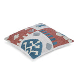 Rustic Bloom Embroidered 16" x 16" Cushion Cover- Multicolor