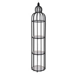 Bird Cage Shape Metal Planter Stand- Ivory & Black