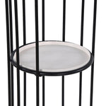Bird Cage Shape Metal Planter Stand- Ivory & Black