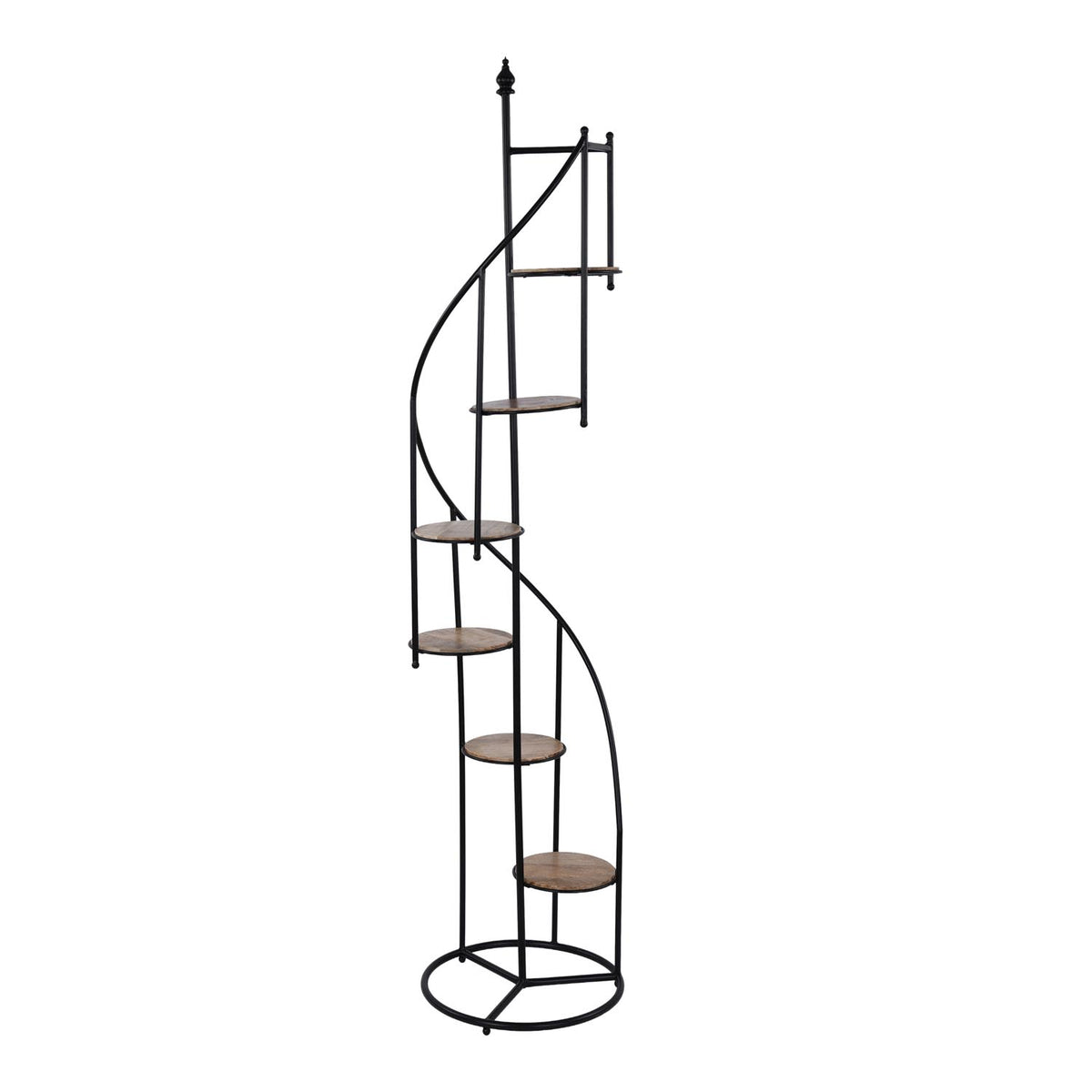 Tall Spiral Planter Stand- Brown and Black