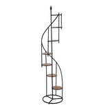 Tall Spiral Planter Stand- Brown and Black