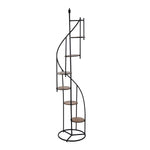Tall Spiral Planter Stand- Brown and Black