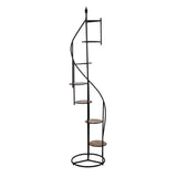 Tall Spiral Planter Stand- Brown and Black
