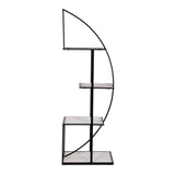 Modern Arch Metal Planter Stand- Ivory & Black