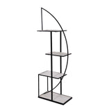 Modern Arch Metal Planter Stand- Ivory & Black