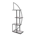 Modern Arch Metal Planter Stand- Ivory & Black