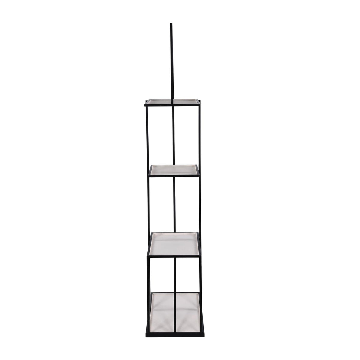 Modern Arch Metal Planter Stand- Ivory & Black
