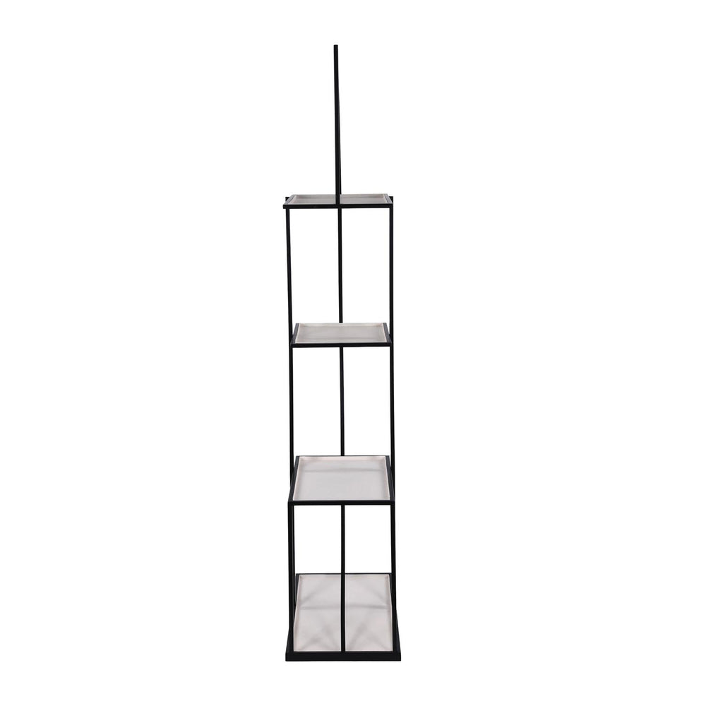 Modern Arch Metal Planter Stand- Ivory & Black