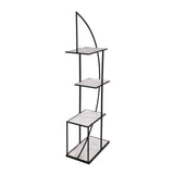 Modern Arch Metal Planter Stand- Ivory & Black