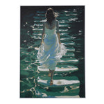 Walking Girl Canvas Painting- Multicolor