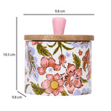 Small Round Wooden Cannister- Pink