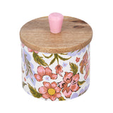 Small Round Wooden Cannister- Pink