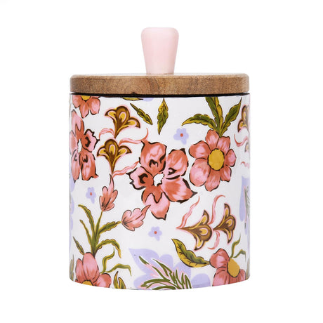 Medium Round Wooden Cannister- Pink