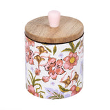 Medium Round Wooden Cannister- Pink