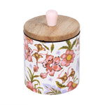 Medium Round Wooden Cannister- Pink