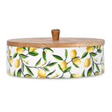 Wooden Round Casserole With Lid- Yellow