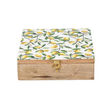 Wooden Masala Box With Stainless Steel Bowls- Yellow