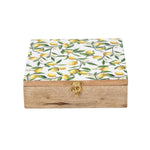 Wooden Masala Box With Stainless Steel Bowls- Yellow