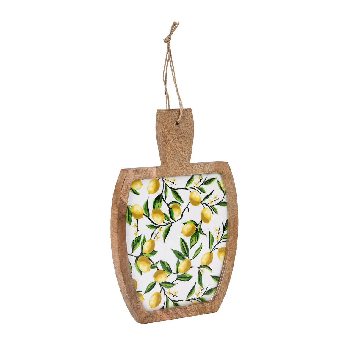 Wooden Cheese Board With Handle- Yellow