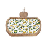 Wooden Cheese Board With Handle- Yellow