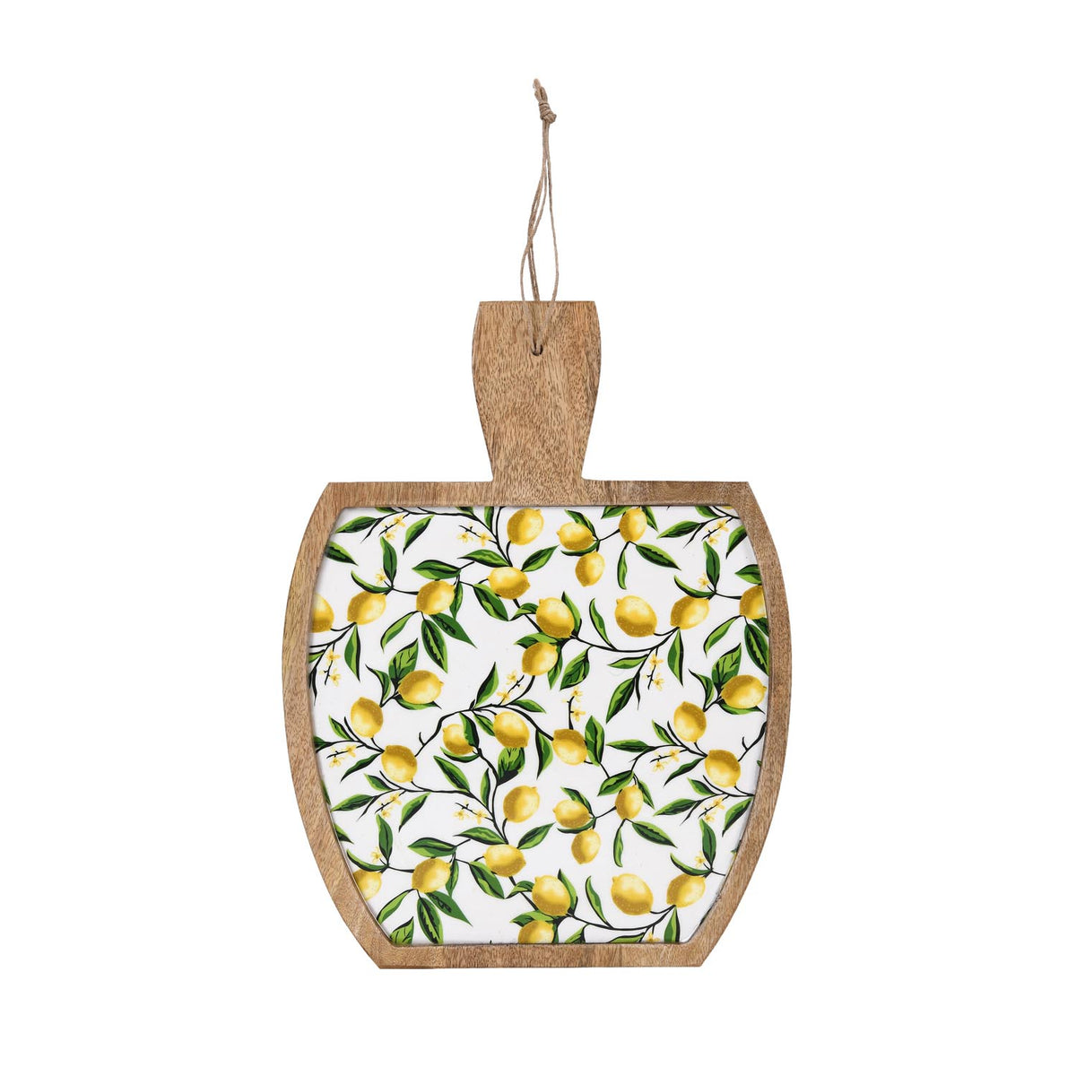 Wooden Cheese Board With Handle- Yellow