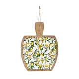 Wooden Cheese Board With Handle- Yellow