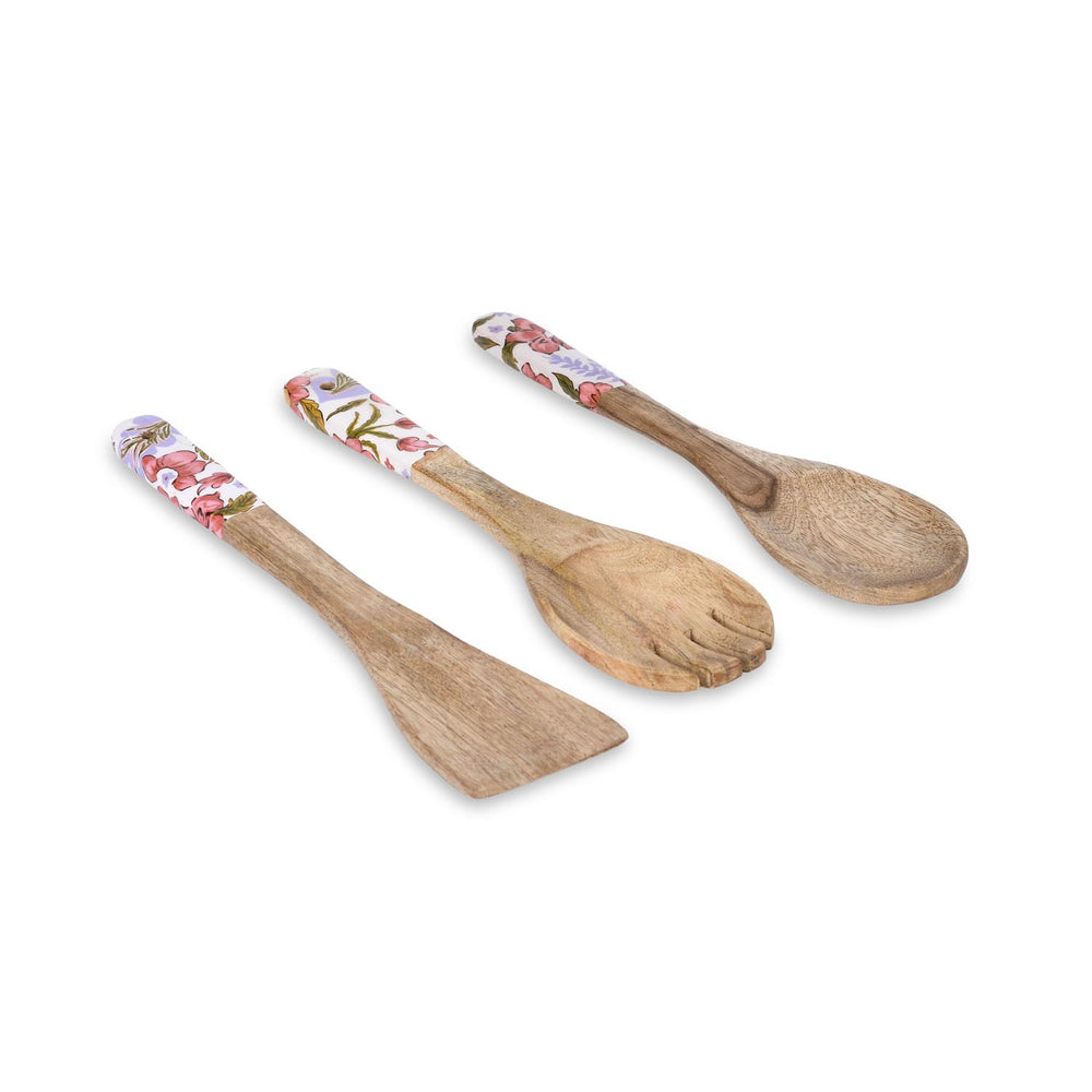 Wooden Spatula Set of 3- Pink