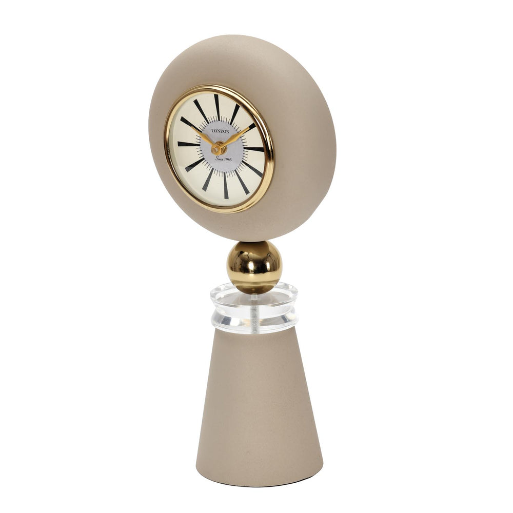 Round Table Clock with Stand- Taupe