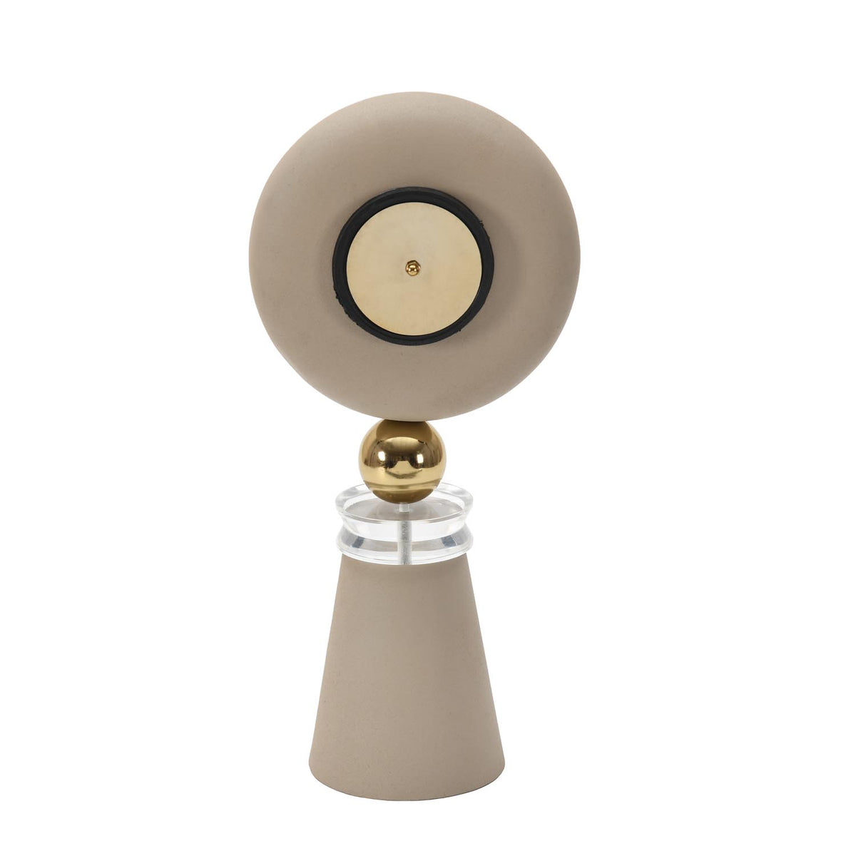 Round Table Clock with Stand- Taupe
